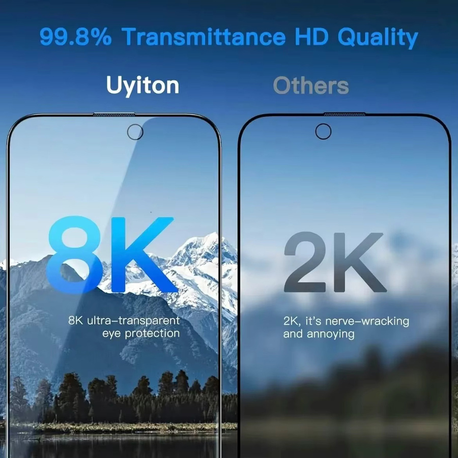 5 Stück Anti-Blue-Ray Schutzfolien aus gehärtetem Glas, HD klar und kratzfest, transparent, passend für Apple iPhone 17 16E 16 15 14 13 12 11 Pro Max XS - Bild 4