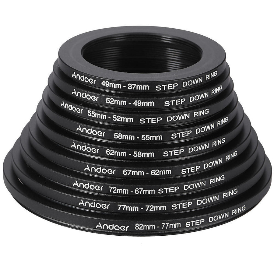 Andoer 18er Set Step-Up/Step-Down Objektivfilter Metalladapter in Schwarz - Bild 4