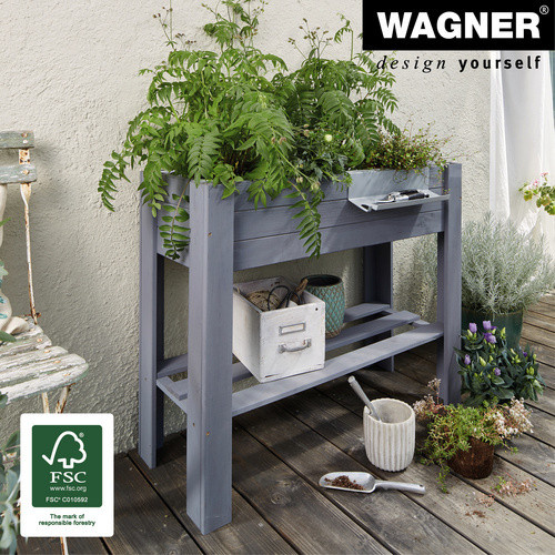 Wagner SYSTEM Holz-Hochbeet Green Box Light aus Pappel Massivholz in Anthrazit, B/T/H: 83 x 35 x 70 cm - Bild 2