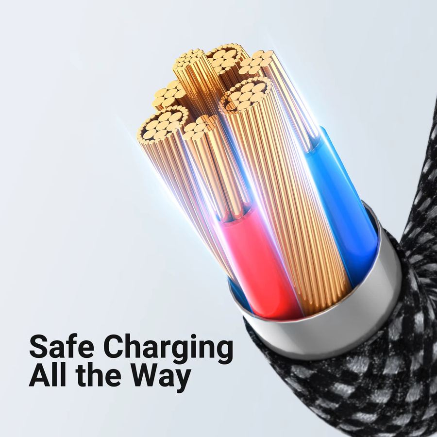 AUFU 180 Grad drehbares USB-C-Kabel in Schwarz, 5A Schnellladekabel und Datenkabel mit USB-A auf USB-C Anschluss für Xiaomi POCO und Samsung S21 S20 - Bild 6