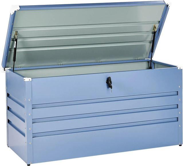 Beliani Truhe CEBROSA aus verzinktem Stahl in Blau, B/T/H: 132 x 62 x 64 cm - Bild 1