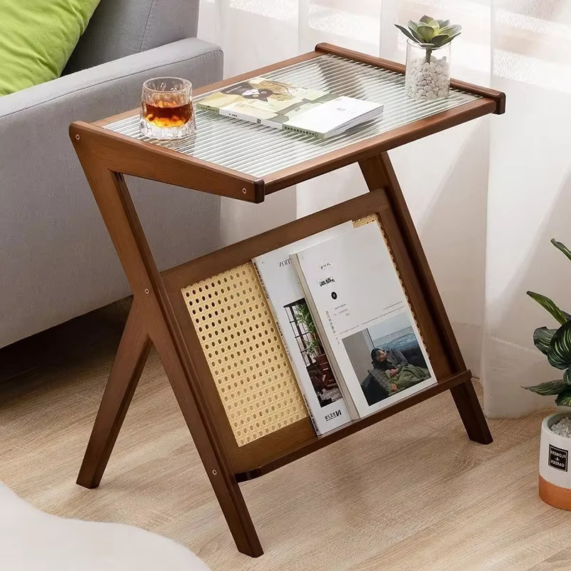 LIUSHADUOLA Couchtisch aus Glas in Braun und Transparent, rechteckiger Beistelltisch für dein Wohnzimmer - Bild 2