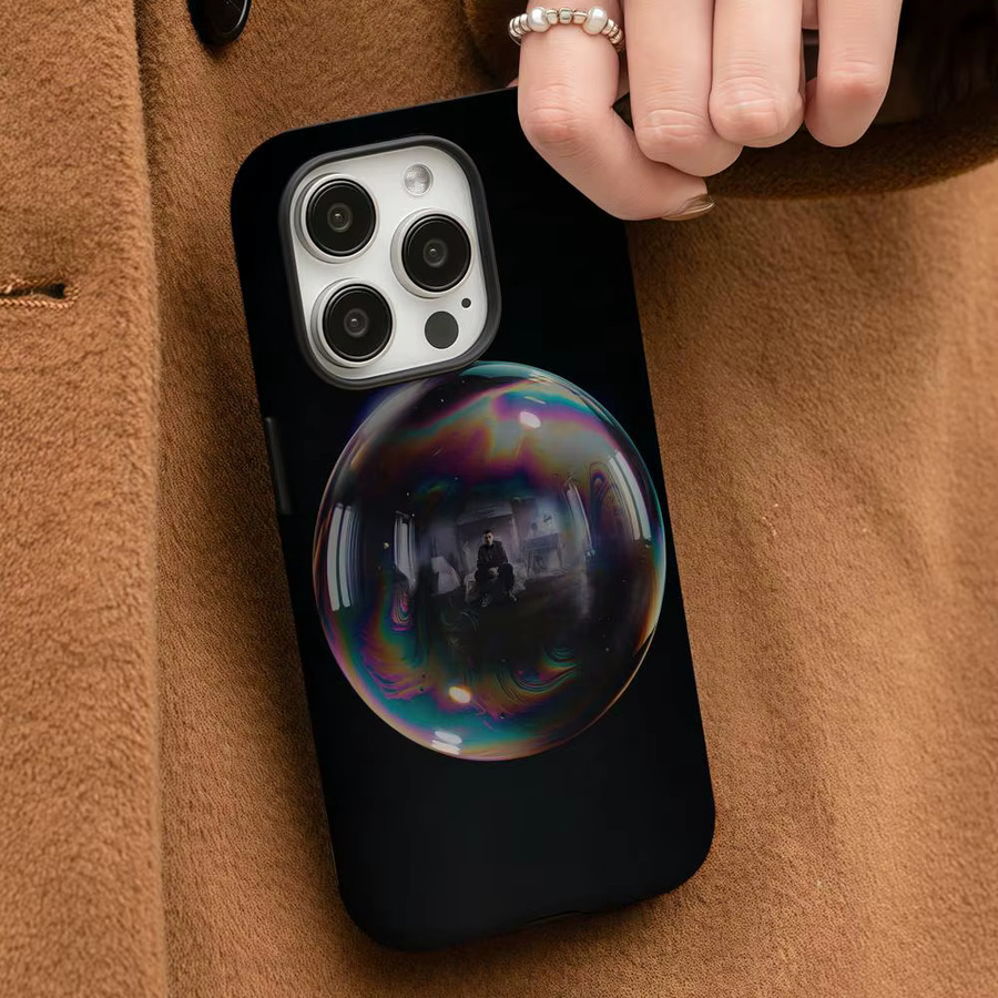 M-Marracash Handyhülle für iPhone 12 bis 17 Pro Max Plus, glänzende HD-Doppelschicht-Flüssighartschale in Schwarz oder Weiß - Bild 3