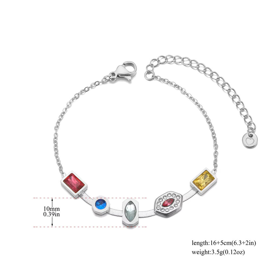 Lokaer Armband Halskette, Edelstahl, Bunt, Zirkonia - Bild 1