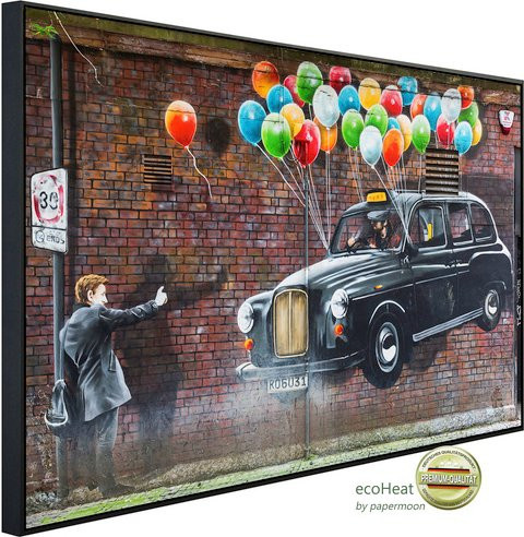papermoon Infrarotheizung EcoHeat Street Art in Glasgow in bunt mit Matt-Effekt, App-Steuerung und Überhitzungsschutz, B/H/T: 60 x 50 x 60 cm - Bild 1