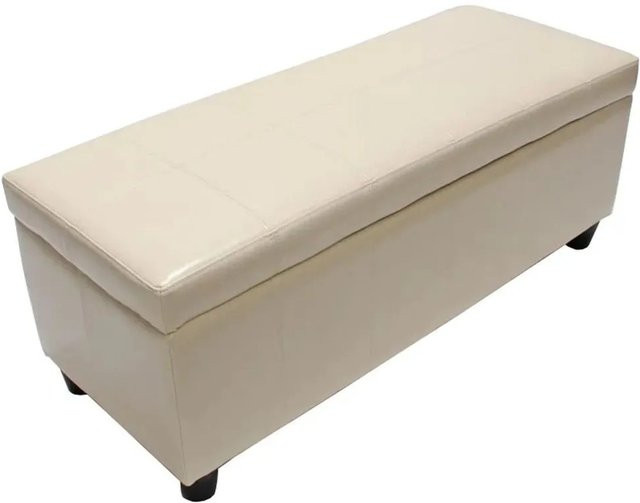 MCW Aufbewahrungs-Truhe Sitzbank Arezzo aus Leder und Kunstleder in Beige, B/T/H: 112 x 45 x 45 cm - Bild 2