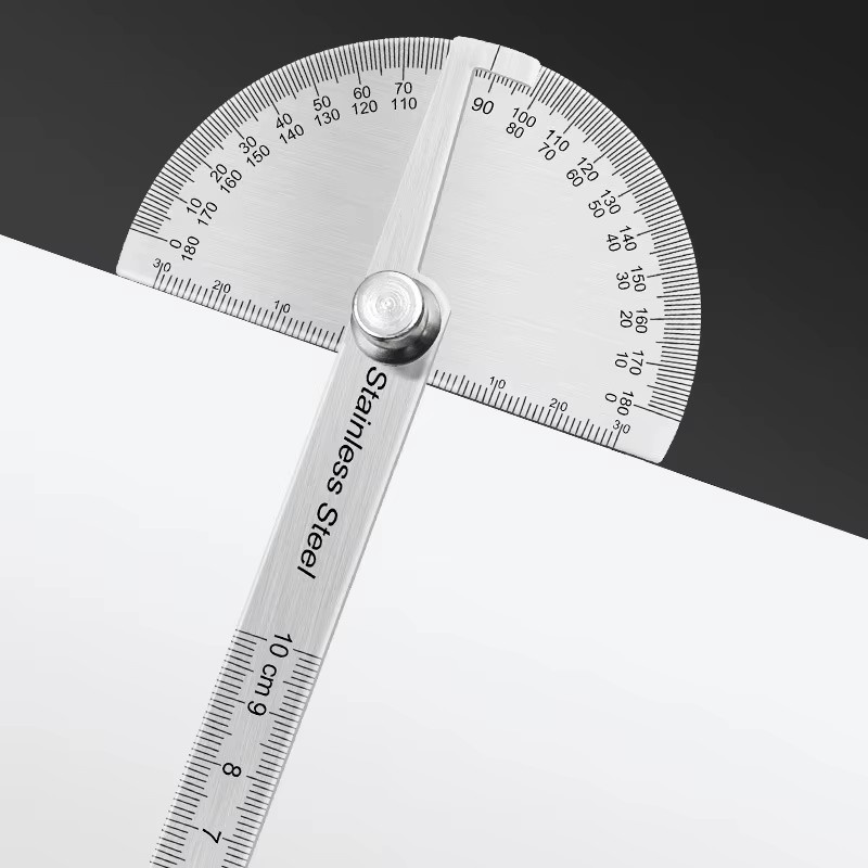 180-Grad-Winkelmesser aus Edelstahl in Silber als Goniometer und Winkelfinder - Bild 3