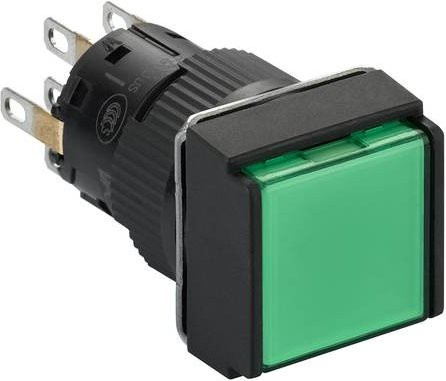 Schneider Electric XB6ECF3B2P Leuchtdrucktaster grün Ø 16 mm flach ohne Rastung 24 V 2W aus Kunststoff - Bild 1