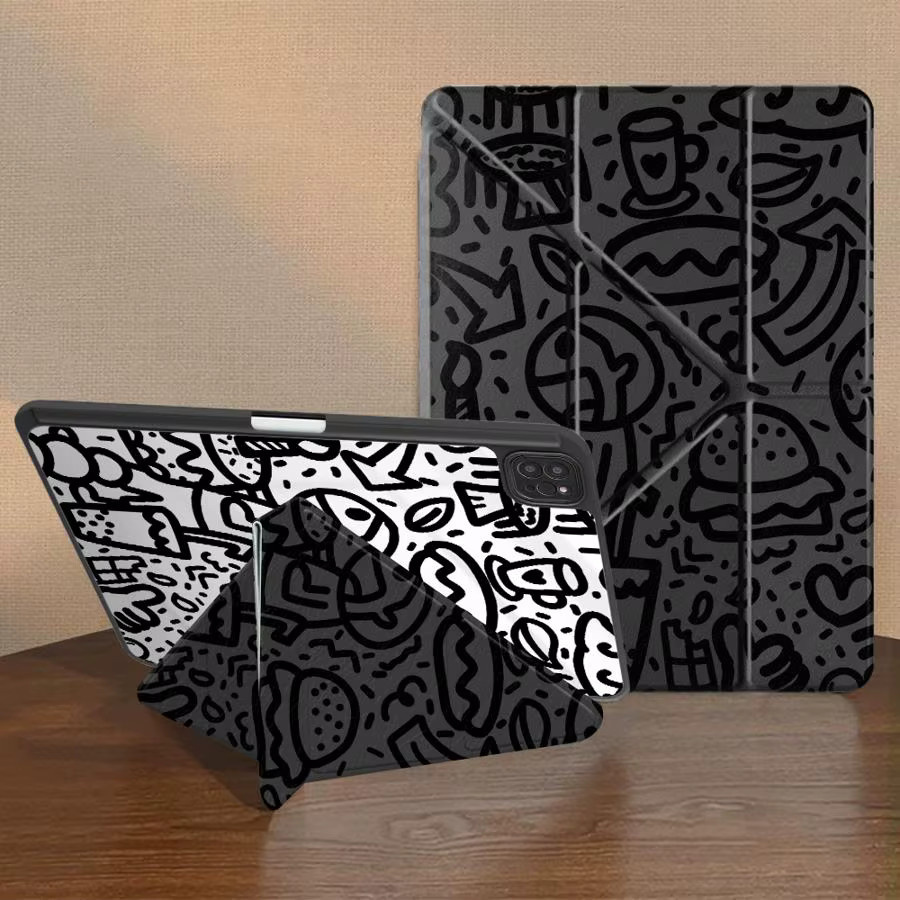 Graffiti Tablet-Hülle für iPad Pro, iPad Air und iPad Mini in Schwarz und Multicolour - Bild 1