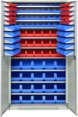 SSI Schäfer Genius Magazinschrank PROFI Serie mit Sichtlagerkästen, Farbe: lichtgrau, B/T/H: 105,5 x 52,0 x 195,0 cm - Bild 1