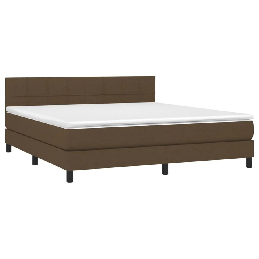 vidaXL Boxspringbett mit Matratze Hybrid-Design in Dunkelbraun, B/T/H: 180 x 200 x 78 cm - Bild 2