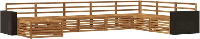 vidaXL Outdoor-Sofagarnitur aus Akazienholz in Braun, 8-teiliges Set im modernen Latten-Design - Bild 1
