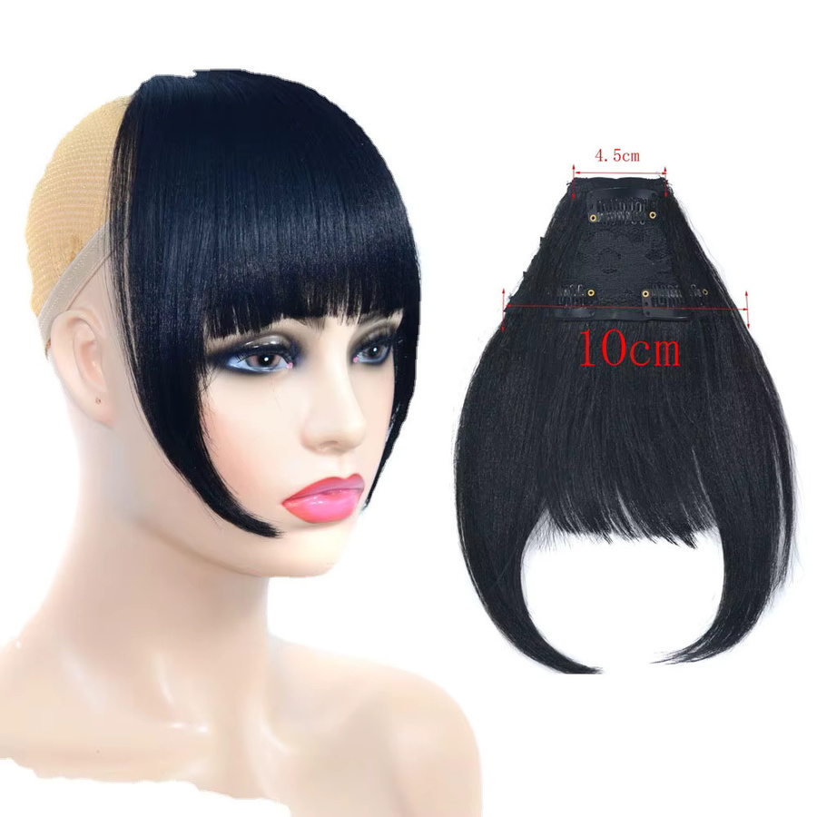 G&T Wig Synthetische Perücke, Pferdeschwanzverlängerung mit Pony, Schwarz - Bild 2