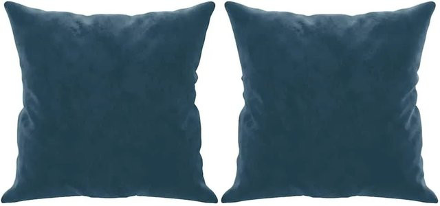 vidaXL Zierkissen Set aus Samt in Blau, 2 Stück, B/T/H: 40 x 40 x 40 cm - Bild 1