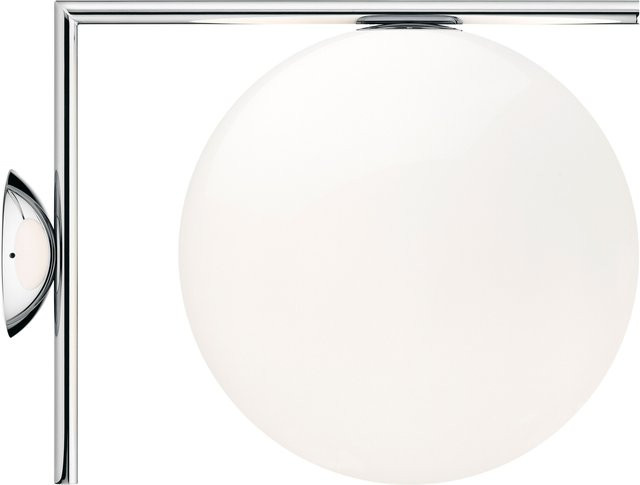 Flos IC C W Decken- und Wandleuchte in Silber mit Opalglas und verchromtem Stahl, dimmbar - Bild 1