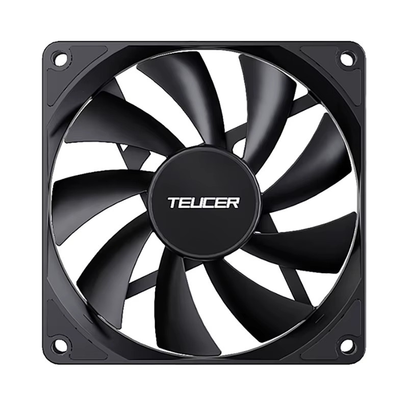 TEUCER CPU-Lüfter Schwarz, 9 cm, 4-polig, PWM, dünnes Design mit hydraulischem Lager, 1000–2700 U/min für Desktop-PC-Gehäusekühlung - Bild 5