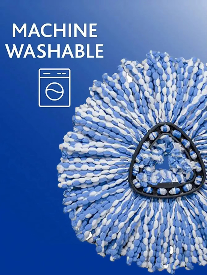 3er Pack Mikrofaser Spin Mop Nachfüllungen für Vileda und O-Cedar 2-Tank System in Blau - Bild 2