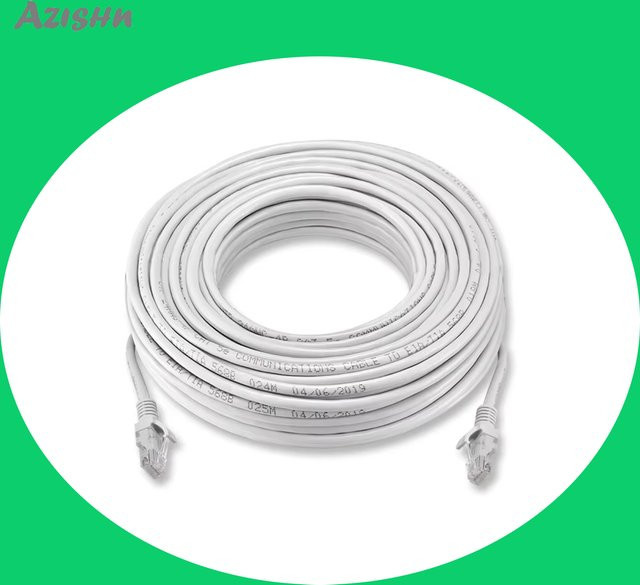 AZISHN Cat5 Ethernet LAN Kabel RJ45 Outdoor Wasserdicht für CCTV POE IP Kamera Systeme, Farbe: Weiß - Bild 1