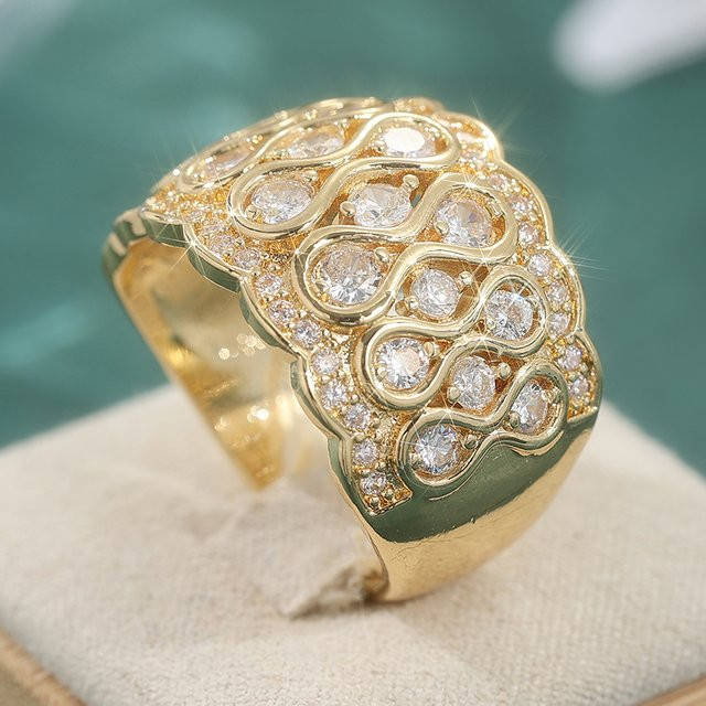 YoYo Ewigkeitsringe, Zirkonia, Gold, Damen, Hochzeit, Verlobung - Bild 1
