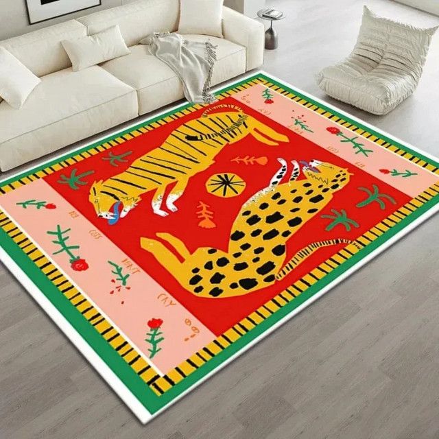 VIKAMA Wohnzimmerteppich mit Leopardenmuster für Schlafzimmer und Wohnbereich - Bild 1