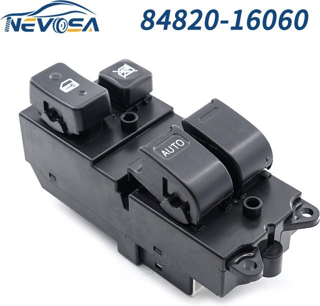 NEVOSA Elektrischer Master-Fensterschalter für die linke Seite, Schwarz, passend für Toyota Pickup T100, Tacoma, Paseo, Tercel und Camry (Teilenummer 84820-16060) - Bild 1