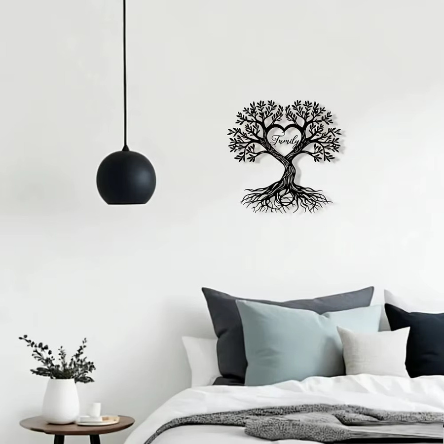 CIFBUY Lebensbaum Metall-Wandkunst in Herzform als spirituelle Silhouette zur Wandmontage - Bild 3
