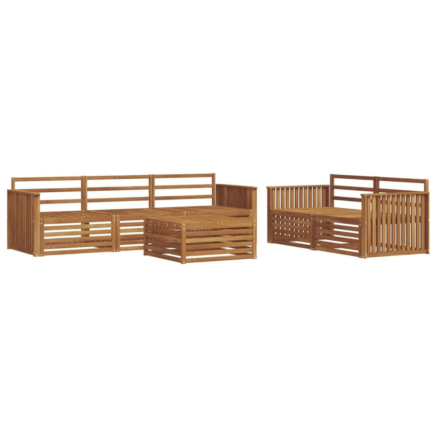 vidaXL Outdoor-Sofagarnitur 6-teilig aus Akazienholz in Braun mit Latten-Design - Bild 2
