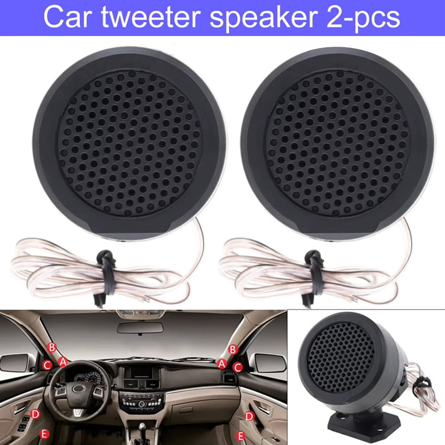 1 Paar Mini-Stereo-Hochtöner-Lautsprecher in Schwarz, 500 W, Kuppel-Lautsprecher für 12 V Auto-Audiosysteme - Bild 3