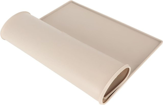Canaryy Silikon-Haustierfuttermatte für Futter und Wasser in Weiß, wasserdichte Futterunterlage für Hund und Katze - Bild 1