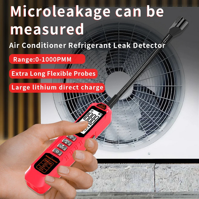 TIANSIQI Kältemittel-Gas-Lecksucher ZL77 für Klimaanlagen und HVAC, Messbereich 0–1000 ppm, kompatibel mit CFC, HFC, HCFC, HC und HFO - Bild 1