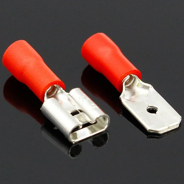 ELECAPITAL 200 Stück 100 Paar isolierte Crimp-Anschlussklemmen Spatenstecker männlich und weiblich 6,3 mm - Bild 1