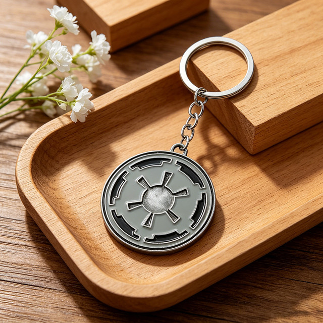 Star Wars Schlüsselanhänger, Galaktisches Imperium Insignien, Zinklegierung, Silber, Unisex - Bild 1