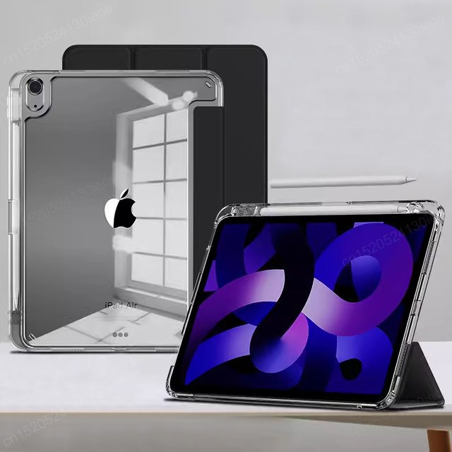 Apple iPad Hülle Transparent Grün für iPad Air 6 7 11 Zoll und iPad Pro 11 13 Zoll sowie iPad Generationen 9 10 10.2 - Bild 1