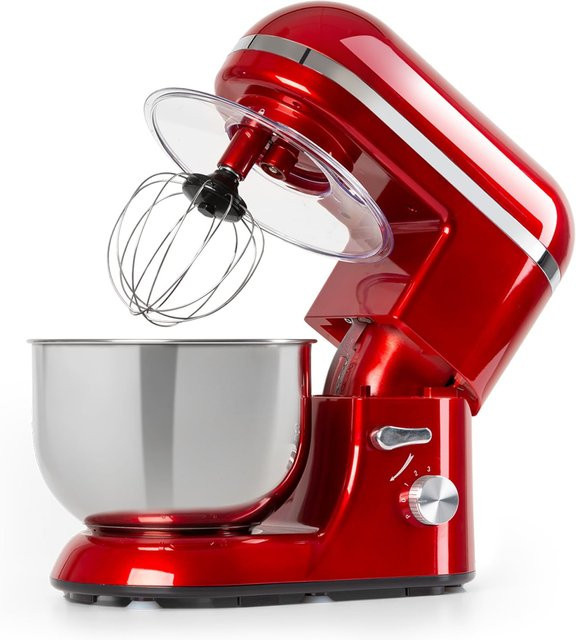 Klarstein Bella Elegance Küchenmaschine aus Edelstahl mit 1800 W und 5,2 l Fassungsvermögen in Silber oder Rot - Bild 1