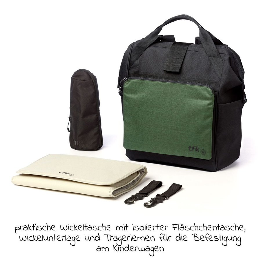 TFK Wickelrucksack mit Wickelauflage und Flaschenhalter in Grün - Bild 2