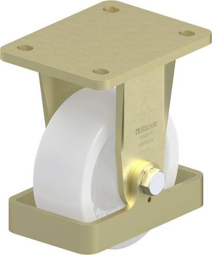 Blickle Schwerlast-Bockrolle BS-SPO 127G-FS aus Stahl in Weiß und Multicolour mit einem Rad-Durchmesser von 125 mm und einer Tragfähigkeit von maximal 750 kg - Bild 1