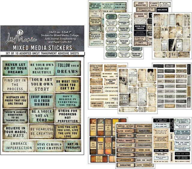 Mixed Media Sticker Set Kind Thoughts - Bild 1