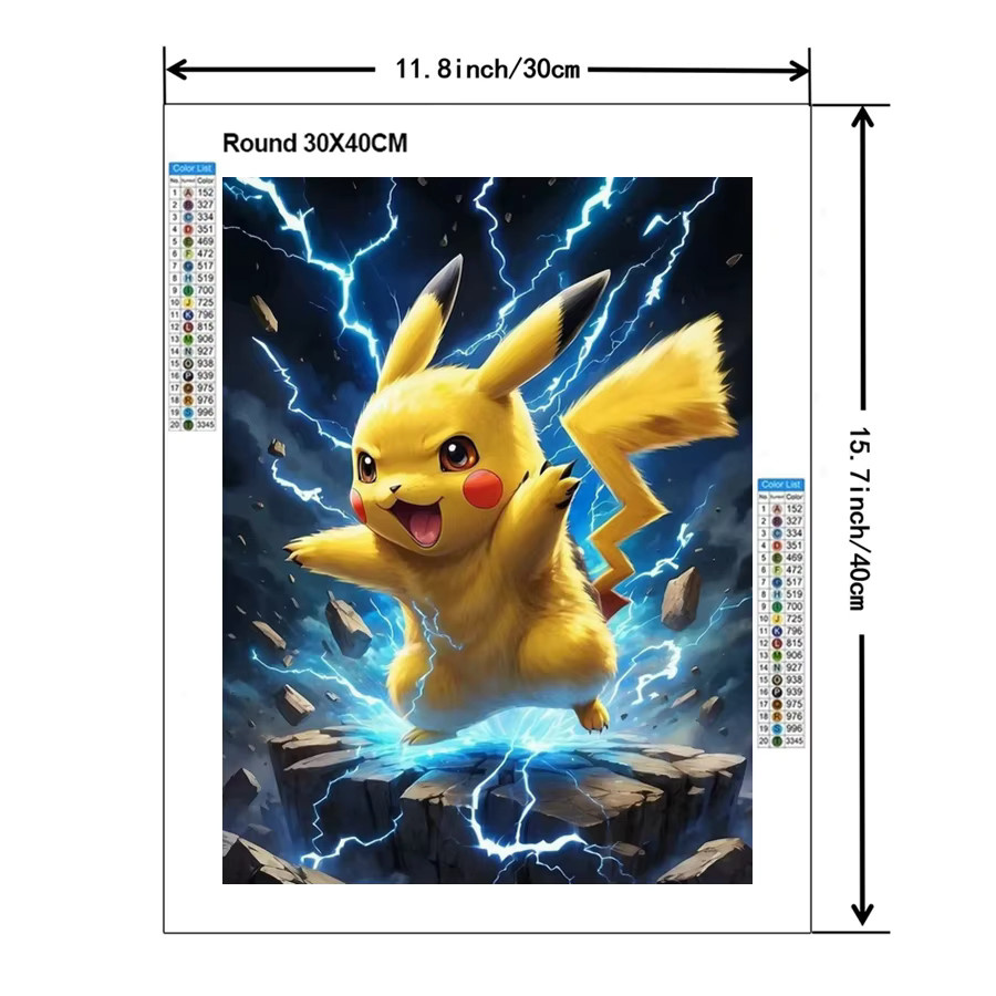 Potdemiel Pokémon Pikachu, Diamant-Kunstgemälde, Mosaik, DIY - Bild 2