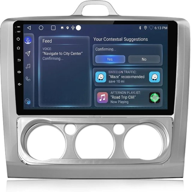 Junsun 9 Zoll Autoradio mit Carplay, Android Auto, Bluetooth, GPS und DAB+ FM für Ford Focus 2 (2004 bis 2011) - Bild 1