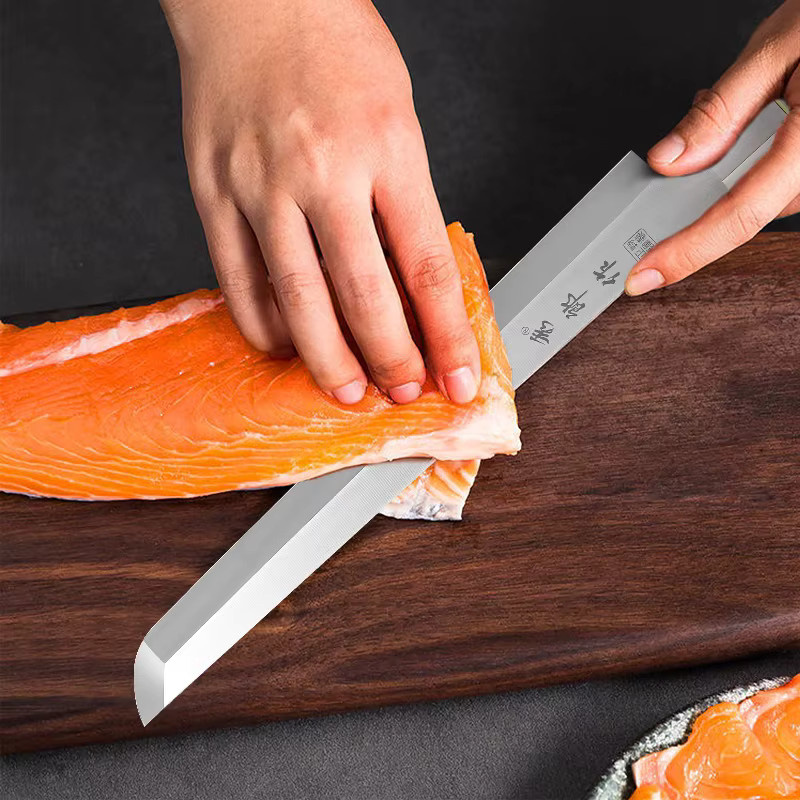 WXCOO Sashimi-Messer aus Edelstahl und Kohlenstoffstahl, 8 Zoll, Silber - Bild 4