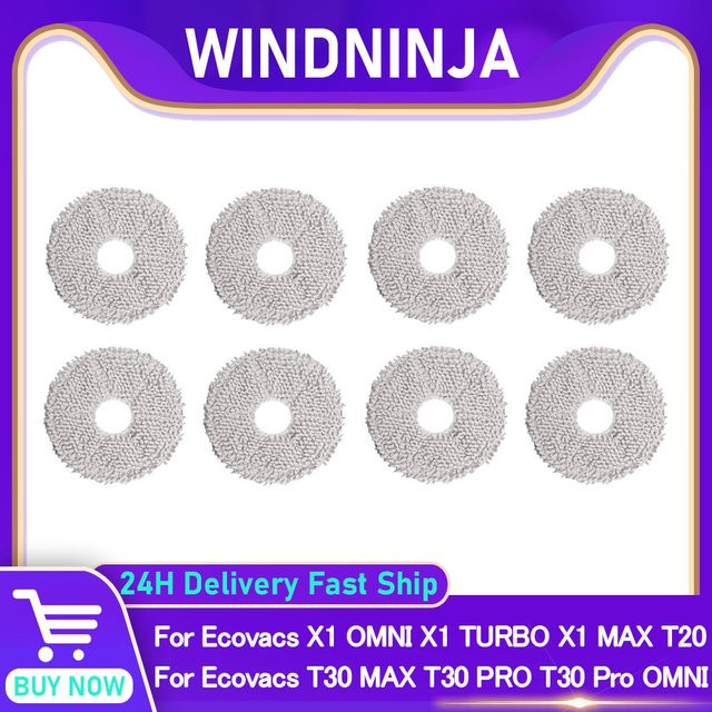 WINDNINJA Wischtuch für Xiaomi X20 Plus, X20 Plus, M30S, M40, Ecovacs X1 Omni, X5 Omni, T50MAX, N30Pro, T30PRO und Dreame L10 Ultra Staubsauger-Zubehör - Bild 1