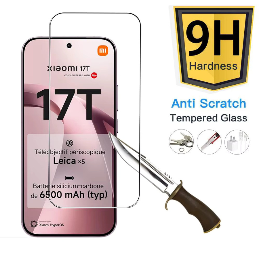 Xiaomi 17T Displayschutzfolie aus gehärtetem Glas, 6,59 Zoll, transparent klar, 9H kratzfest und case-freundlich - Bild 2