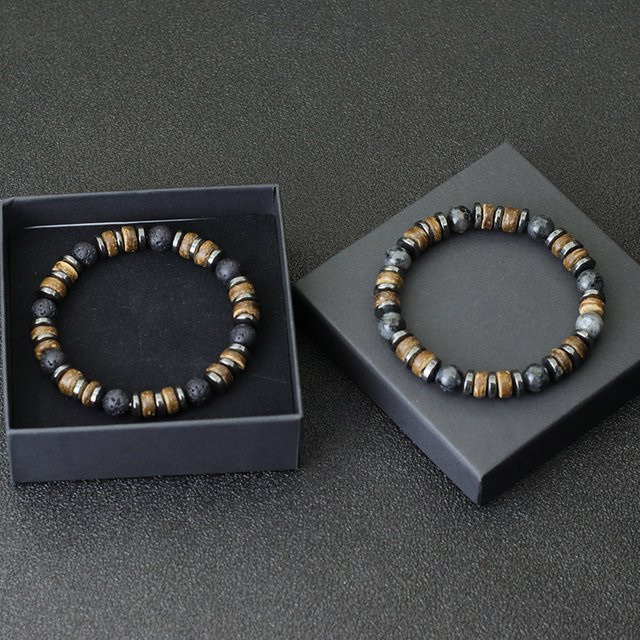 Noter Armband, Kokosnuss Perlen, schwarz, Herren - Bild 1