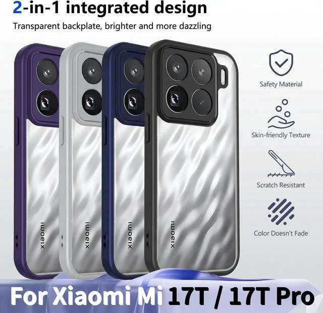 Transparente PC-Handyhülle für Xiaomi 17T und Xiaomi 15T Pro mit Kameraschutz und sturzsicherem Design - Bild 1