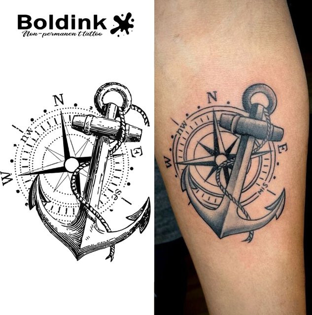 Anchor Boldink Temporäres Tattoo, semipermanent, wasserfest - Bild 1
