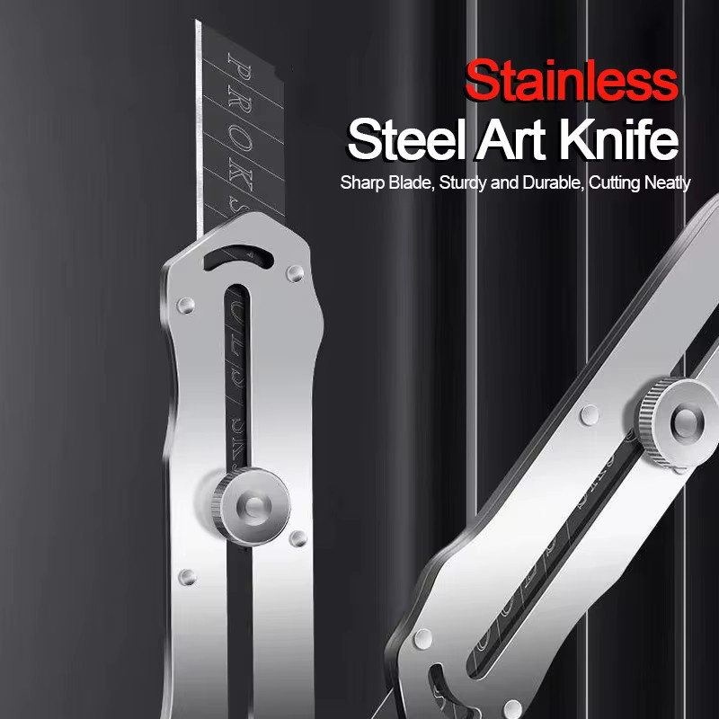 Kunstmesser aus Edelstahl und Metall in Silber zum Schnitzen und Schneiden von Papier und Tapeten - Bild 4