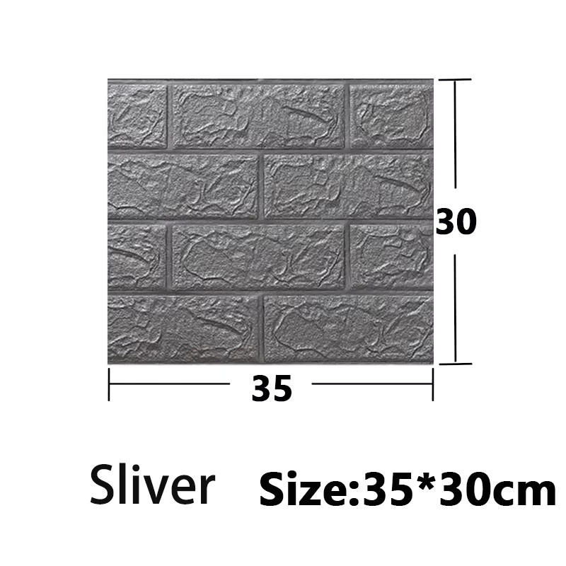 Wasserdichte Stereo-Tapete im europäischen Stil als Wandaufkleber mit Backstein-Design, abnehmbar und selbstklebend, B/H: 30,0 x 35,0 cm - Bild 5