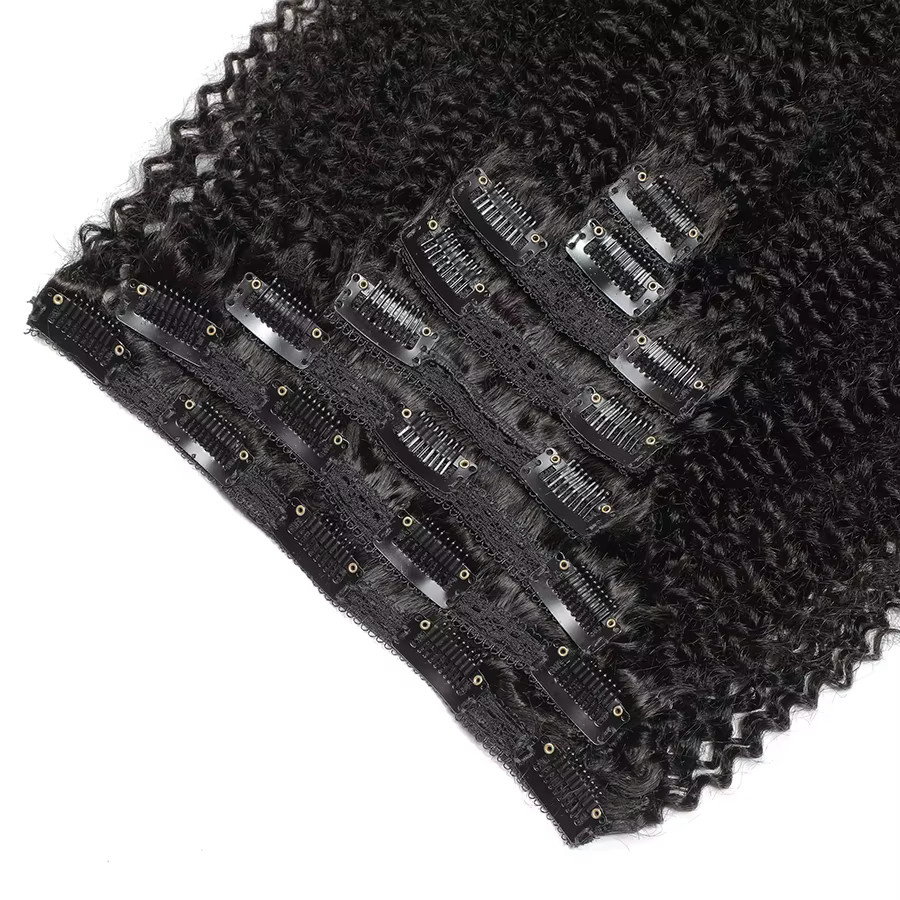 Dula A Hair Clip Virgin Echthaar-Bündel Afro-Kinky-Curly, 8 Stück, Damen - Bild 3