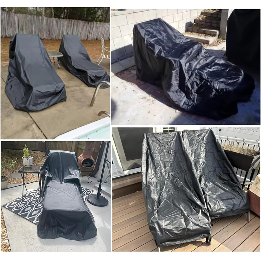 MY·BAKERMAN Terrassen-Chaiselounge-Abdeckung für Sonnenliegen und Outdoor-Lounge-Sessel, wasserabweisend und UV-beständig, Schwarz - Bild 6