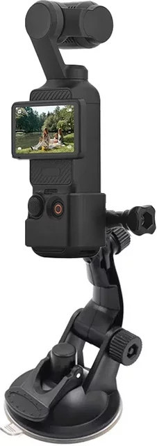 DJI Auto Saugnapf Halterung mit Gimbal Adapter Clip für DJI Pocket 3 und Osmo Pocket 1/2 in Schwarz - Bild 1